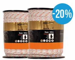New Equideos Cordelette Turboline - blanc - Gallagher - 2 x 500m