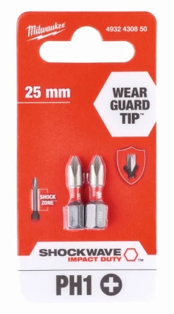 Equideos Embouts de vissage Shockwave PH 25mm - 2 pièces - Milwaukee