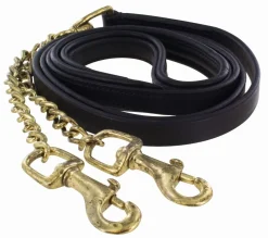 Discount Equideos Longe de présentation en cuir avec double chaîne à mousquetons